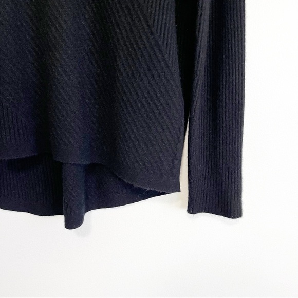 BOGO! EILEEN FISHER 100% Cashmere Ribbed Draped Turtleneck Sweater Black Small - Picture 6 of 10
